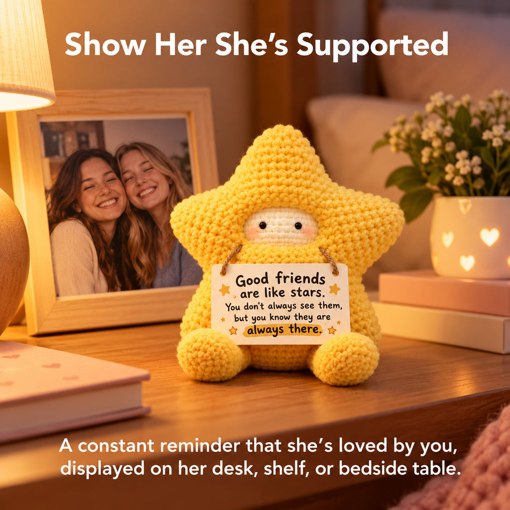 Good Friends Are Like Stars Crochet Star – Handmade Bestie Gift