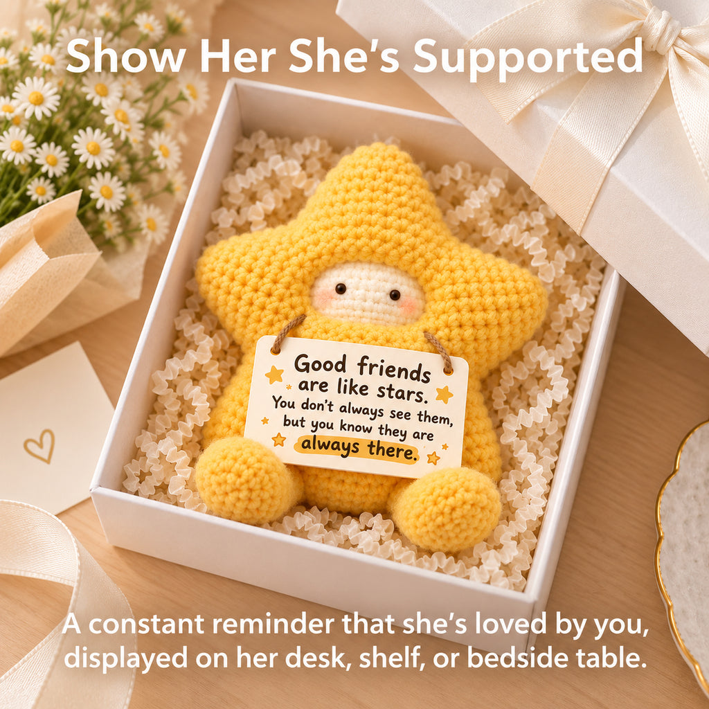 Good Friends Are Like Stars Crochet Star – Handmade Bestie Gift