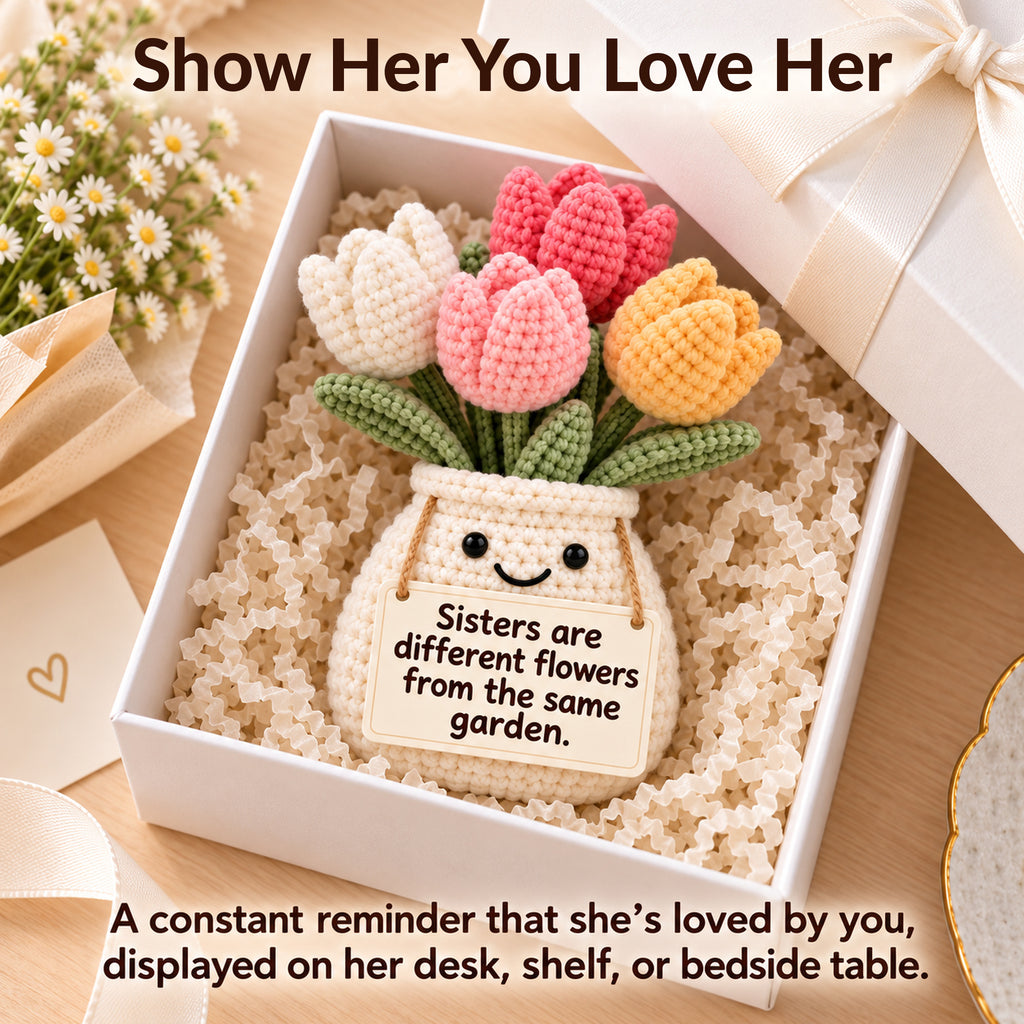 Sisters Are Different Flowers From the Same Garden Crochet Tulip Pot