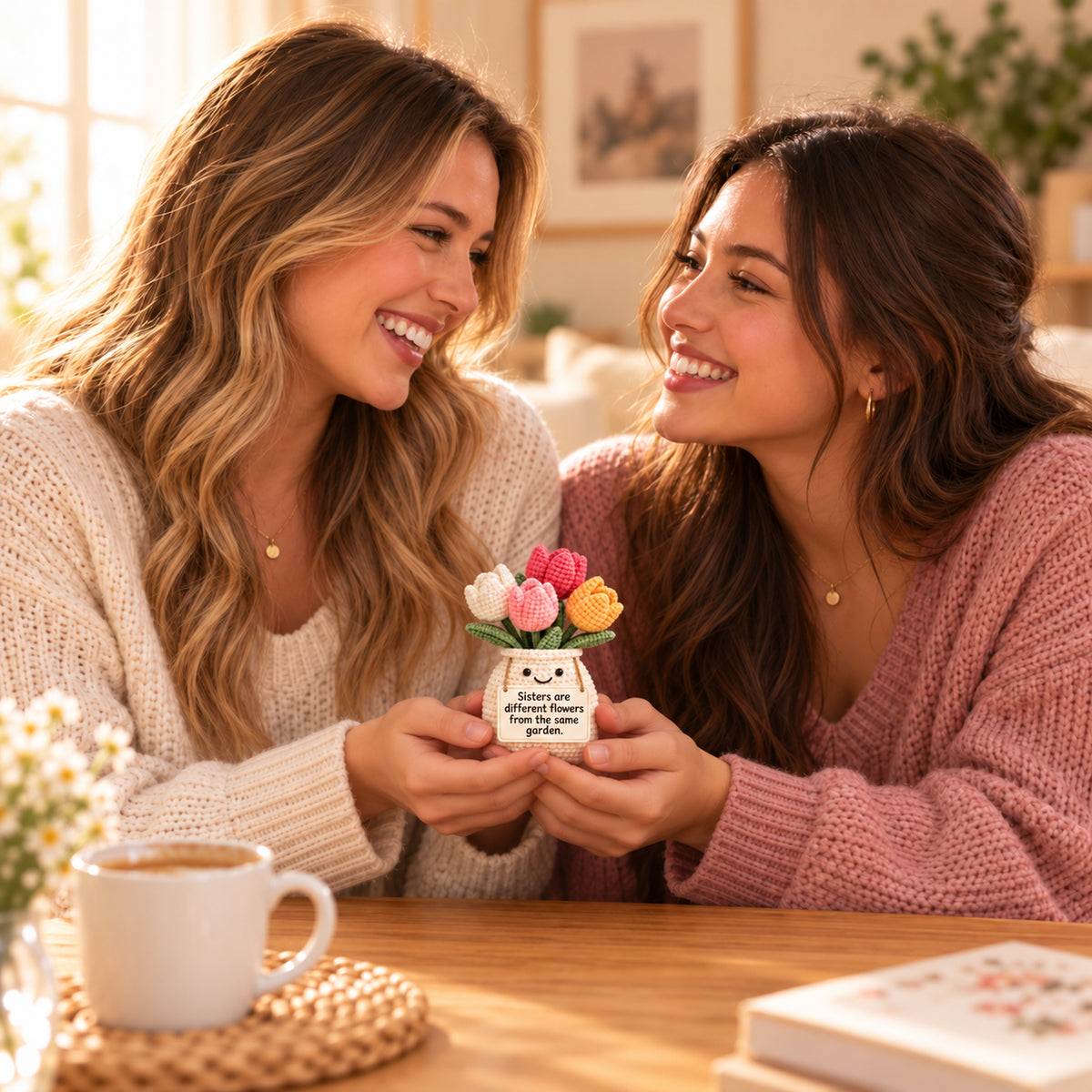 Sisters Are Different Flowers From the Same Garden Crochet Tulip Pot