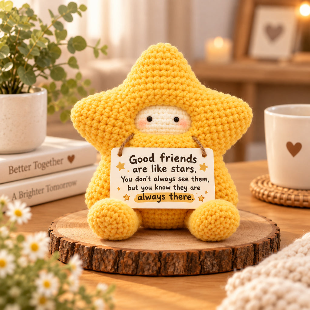 Good Friends Are Like Stars Crochet Star – Handmade Bestie Gift