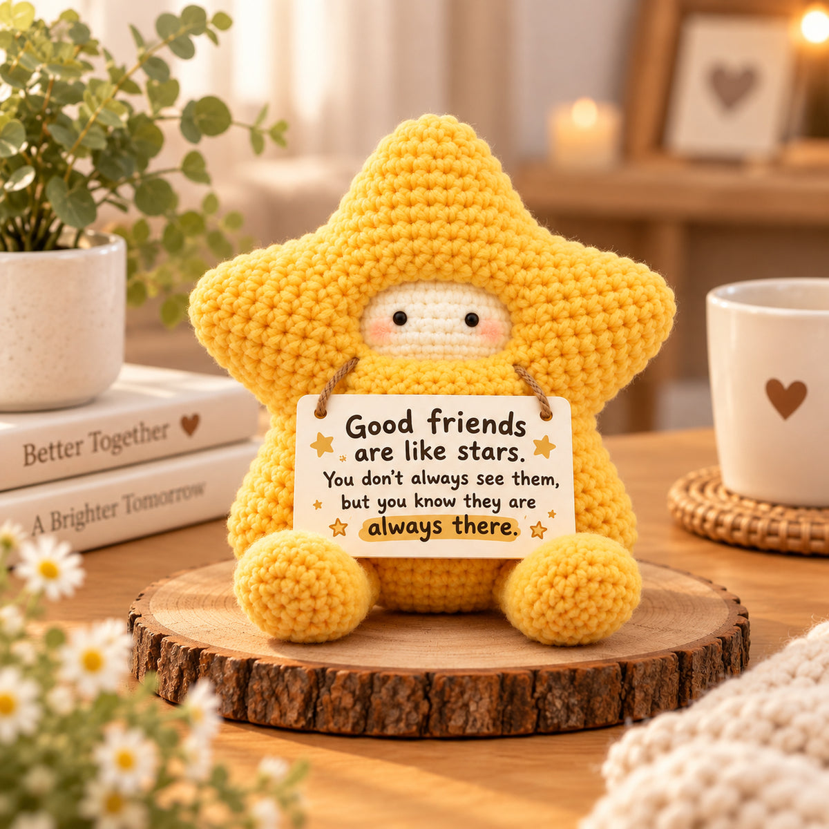Good Friends Are Like Stars Crochet Star – Handmade Bestie Gift