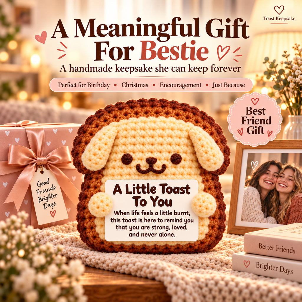 A Little Toast To You Crochet Dog – Handmade Encouragement Gift