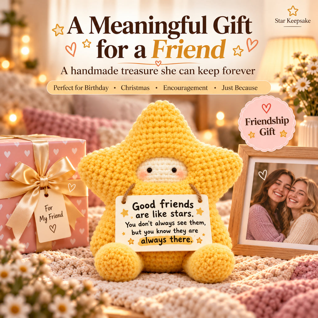 Good Friends Are Like Stars Crochet Star – Handmade Bestie Gift