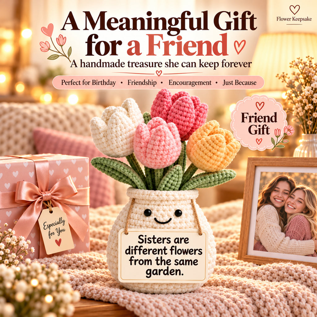 Sisters Are Different Flowers From the Same Garden Crochet Tulip Pot