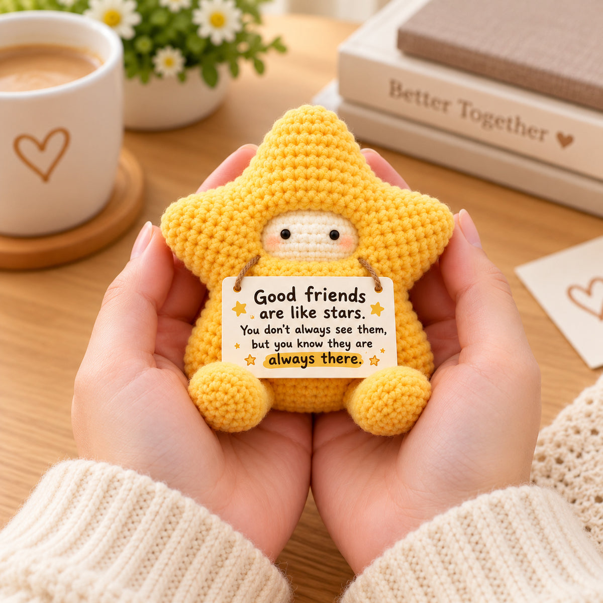 Good Friends Are Like Stars Crochet Star – Handmade Bestie Gift