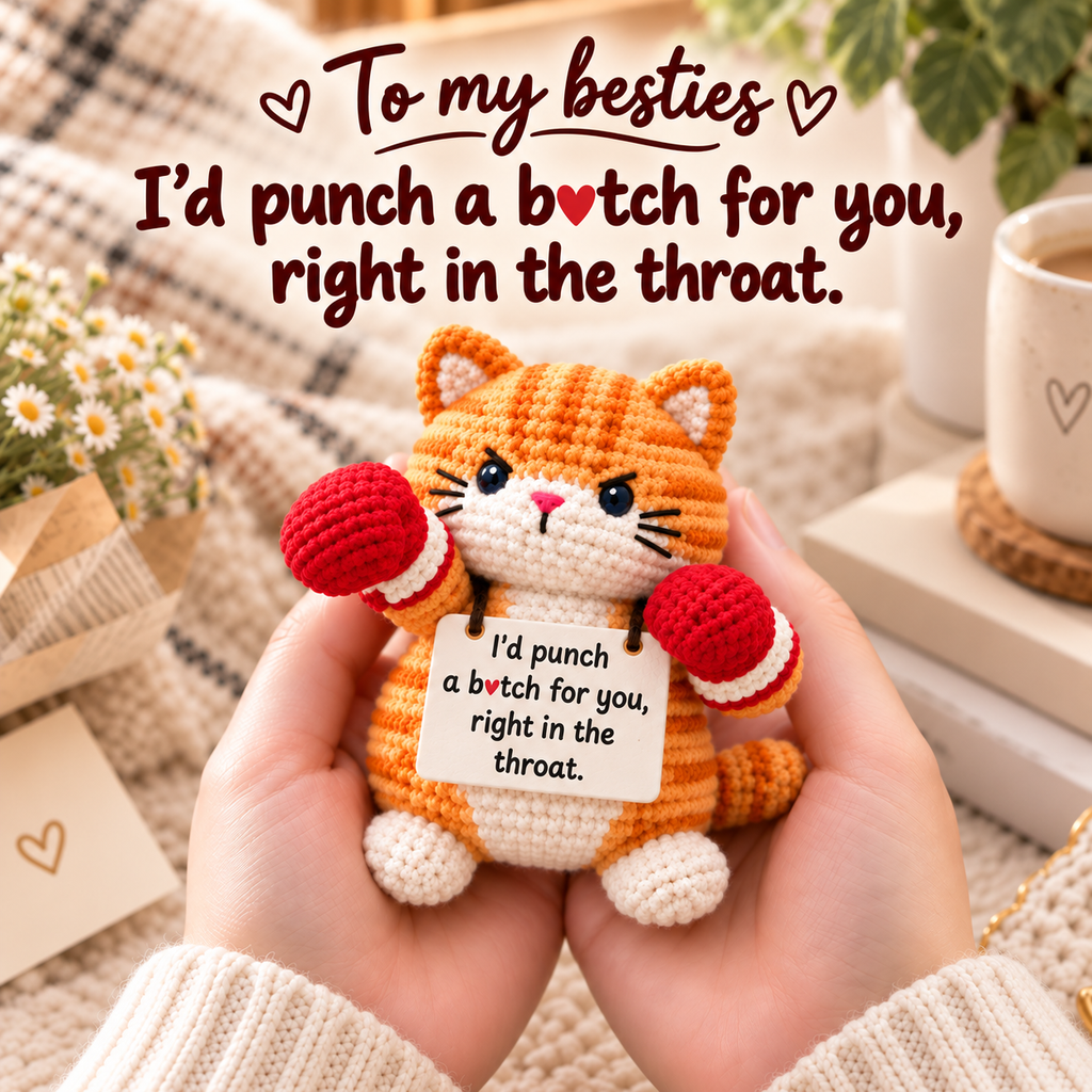 I'd Punch a B❤️tch For You Orange Cat – Handmade Bestie Gift