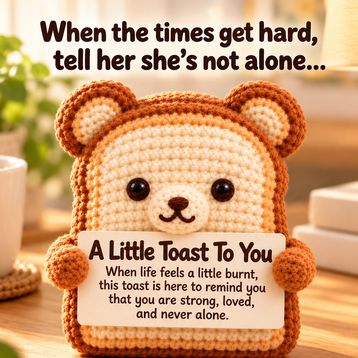 A Little Toast To You Crochet Bear – Handmade Encouragement Gift