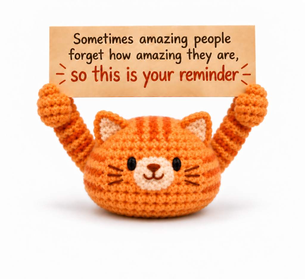 You Are Amazing Crochet Orange Cat