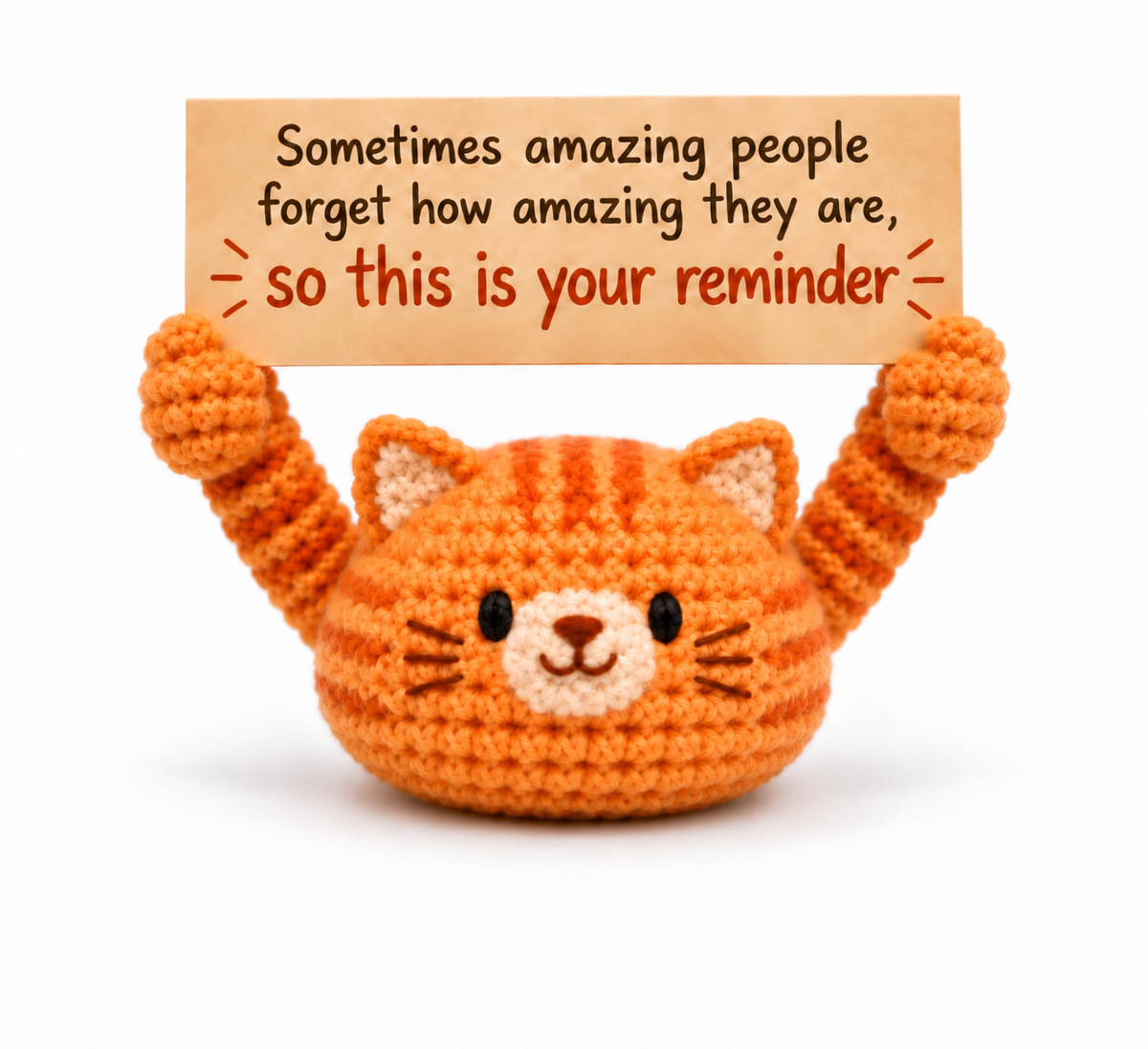 You Are Amazing Crochet Orange Cat