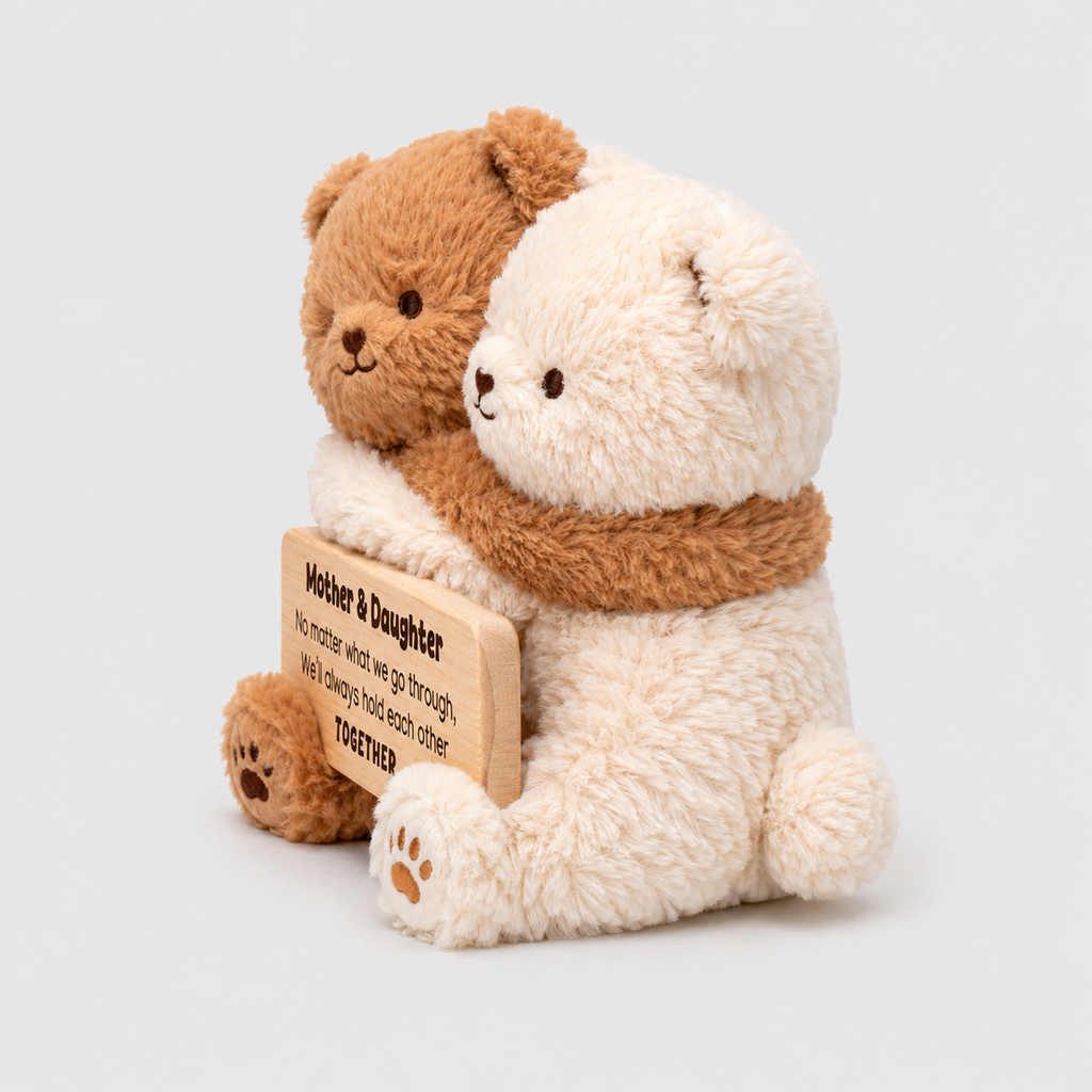 Mother & Daughter Hugging Bear Plushies