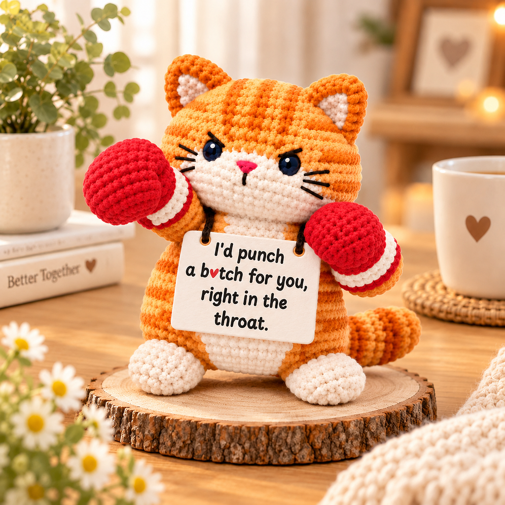 I'd Punch a B❤️tch For You Orange Cat – Handmade Bestie Gift