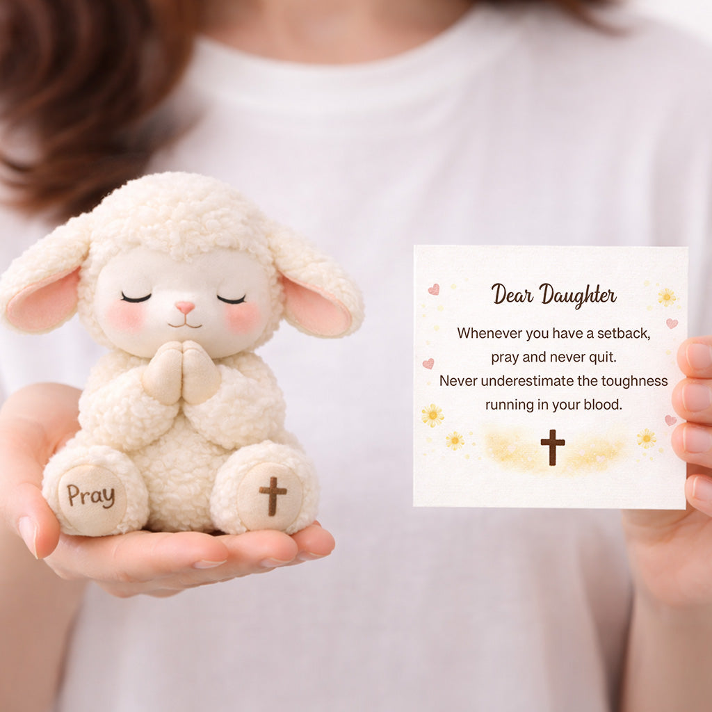 Dear Daughter Never Quit Plushie Sheep Toy