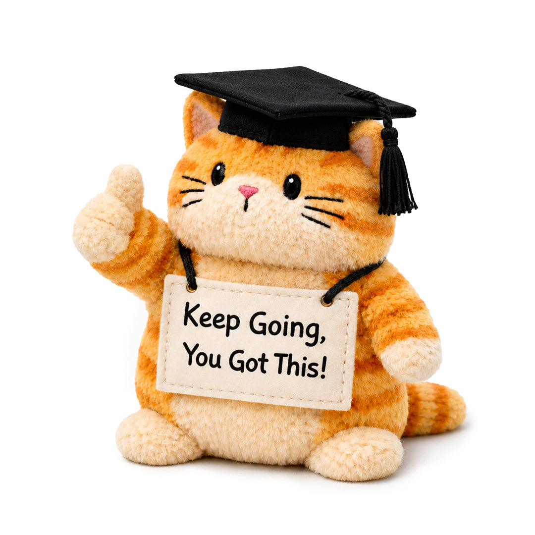 Happy Graduation Orange Cat Plushie