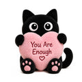 You Are Enough Emotional Support Black Kitty Plush
