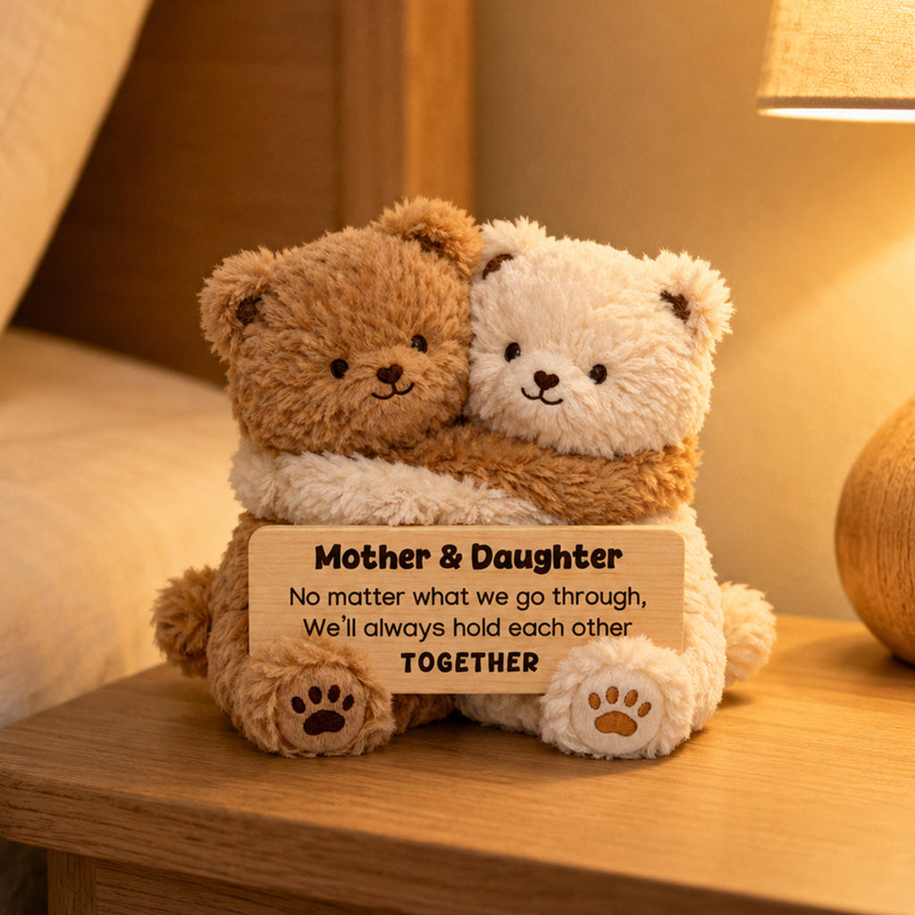 Mother & Daughter Hugging Bear Plushies