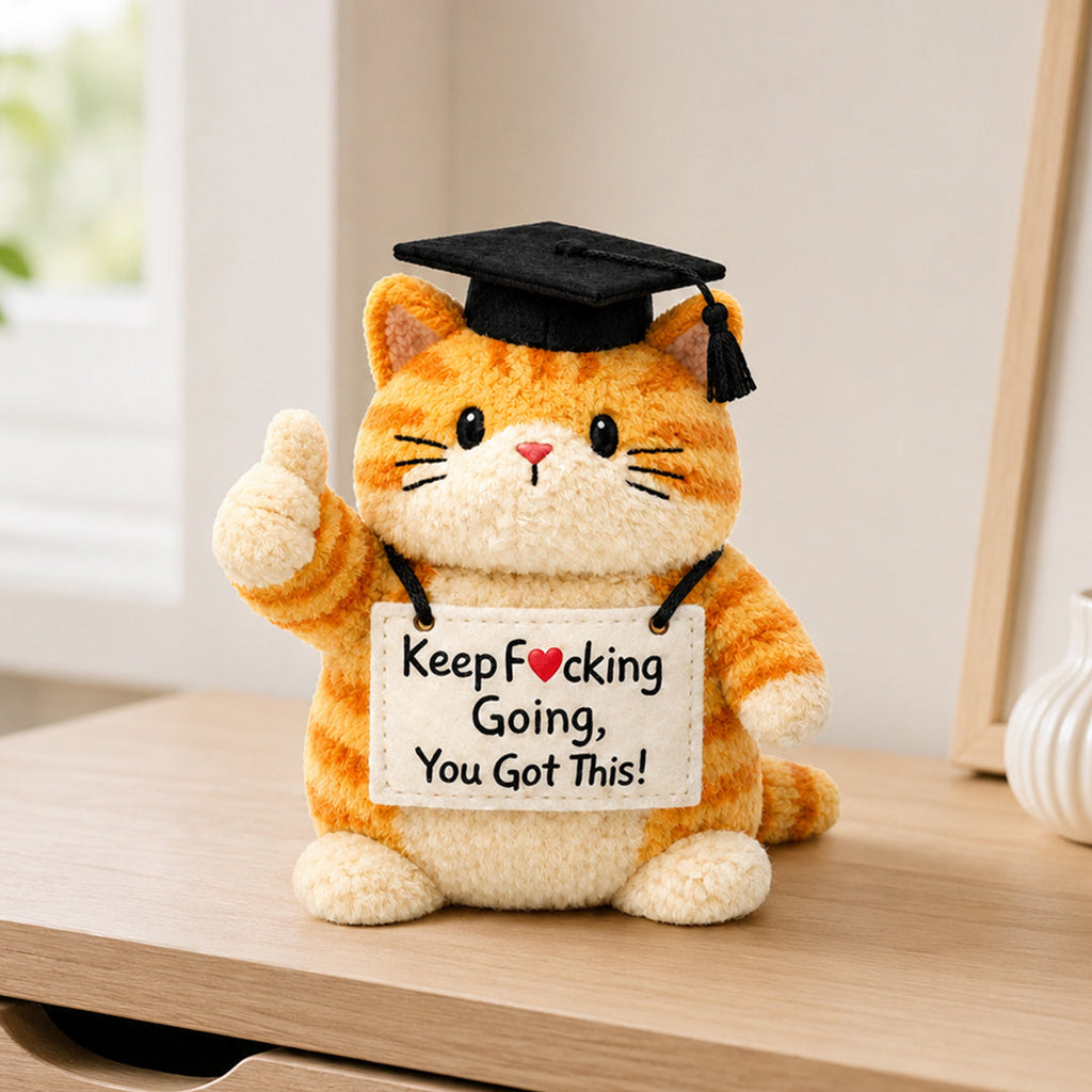Happy Graduation Orange Cat Plushie