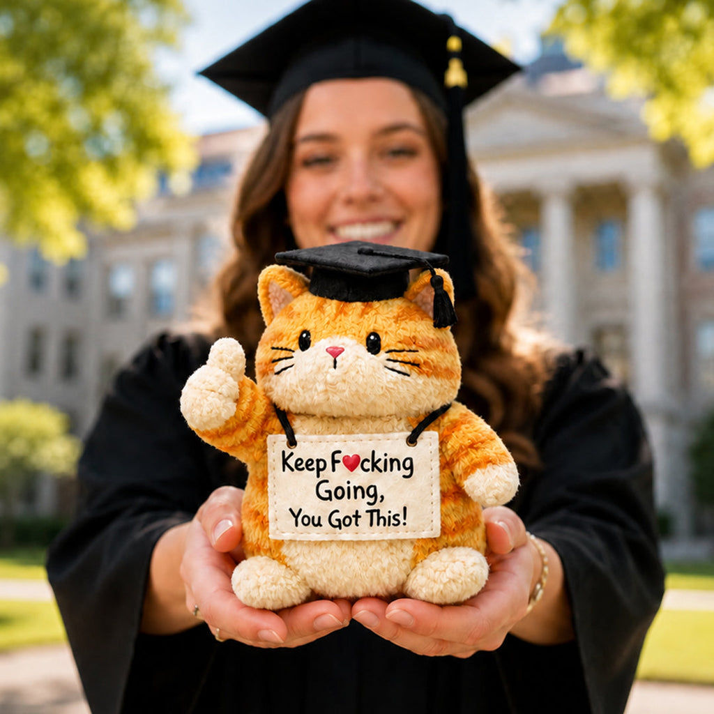 Happy Graduation Orange Cat Plushie
