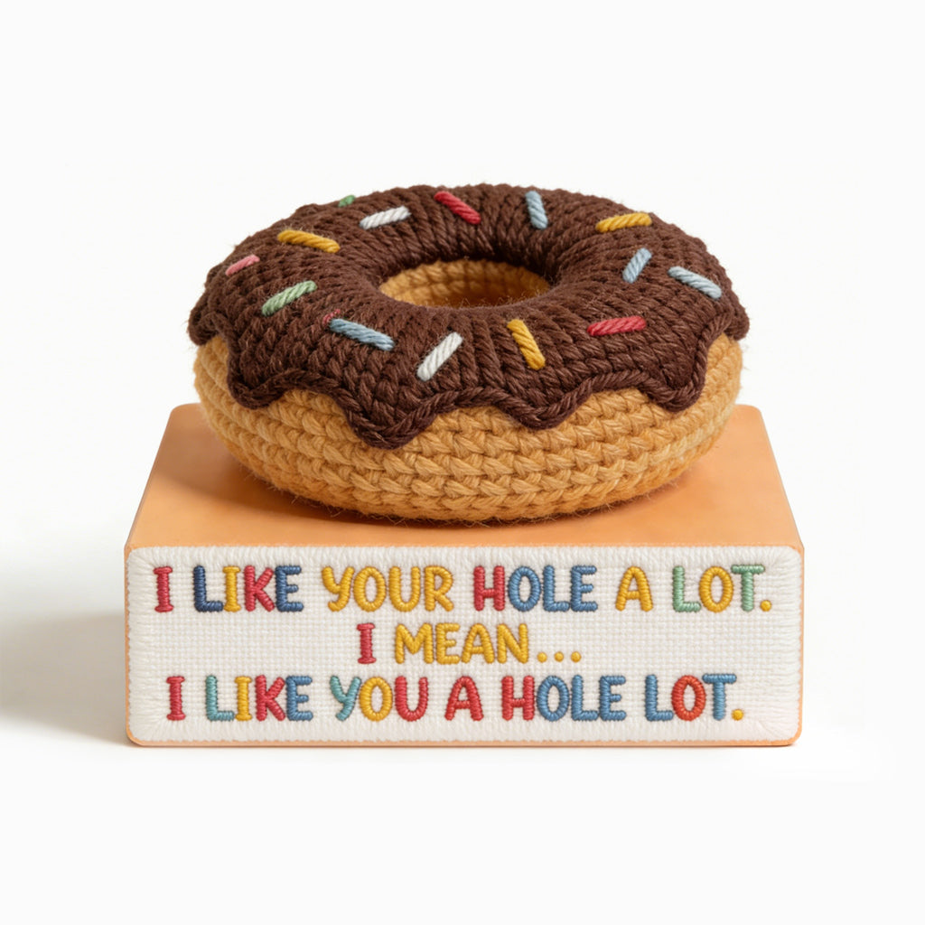 I Like Your HOLE A Lot Choclate Donut Crochet Toy