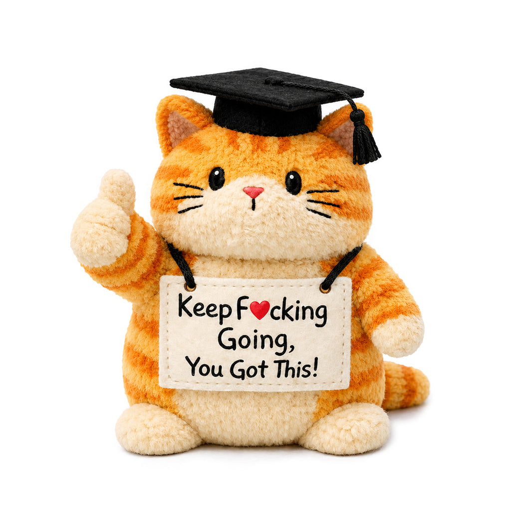 Happy Graduation Orange Cat Plushie