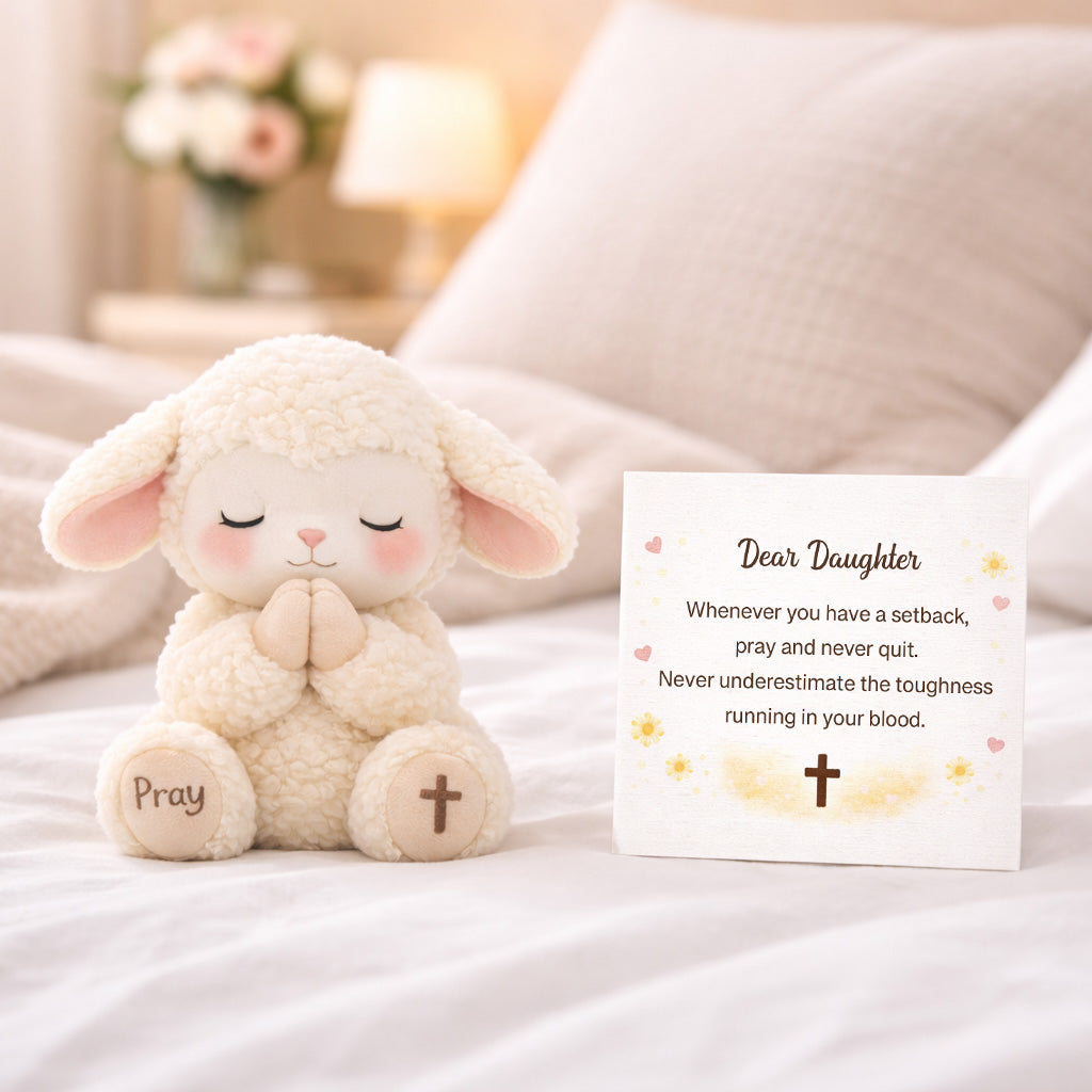 Dear Daughter Never Quit Plushie Sheep Toy