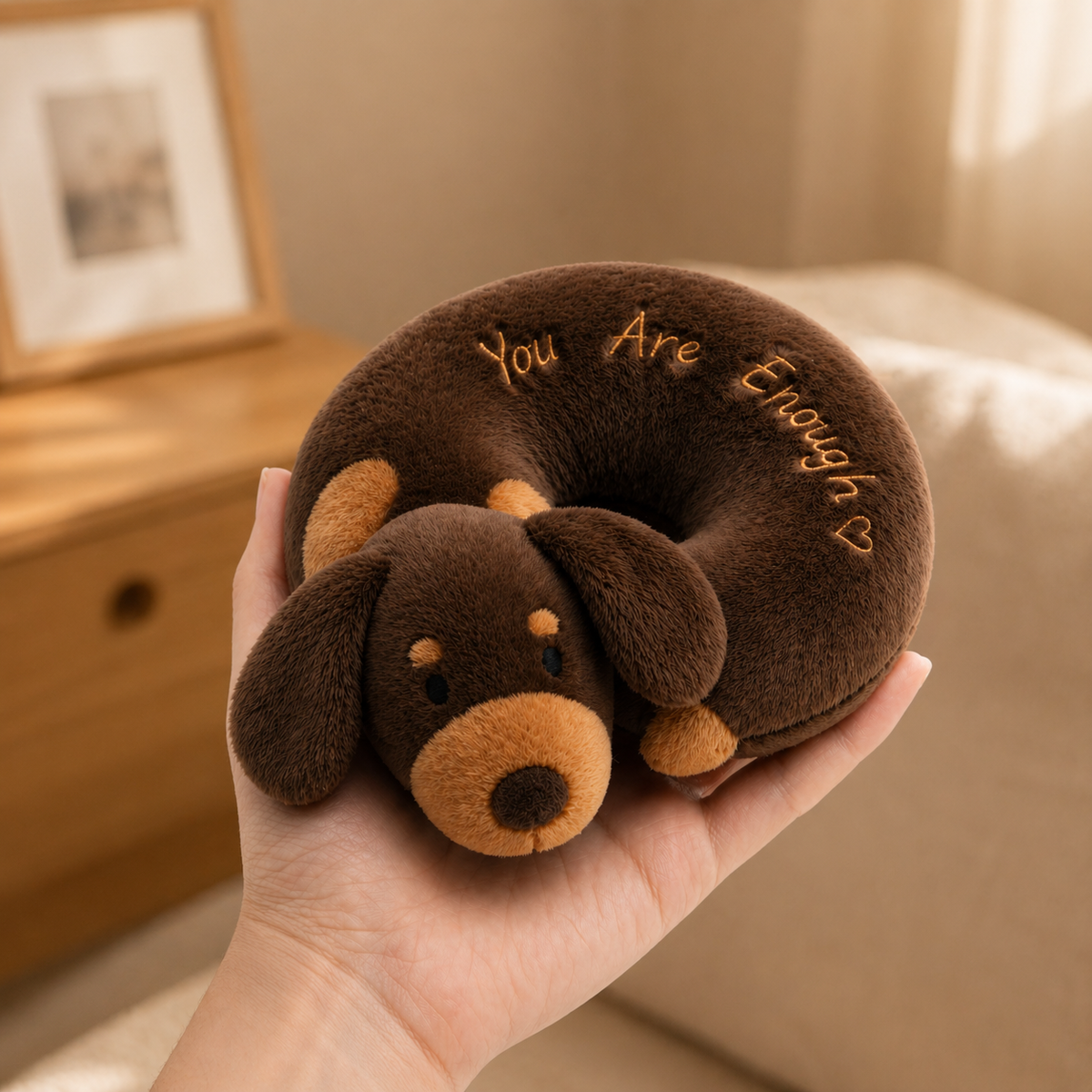 You Are Enough Emotional Support Dachshund Bagel Plush