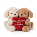 Mother & Daughter Hugging Puppy Plush