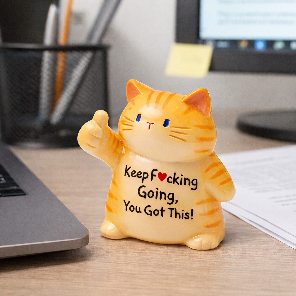 Funny Emotional Support Cat Desk Decor