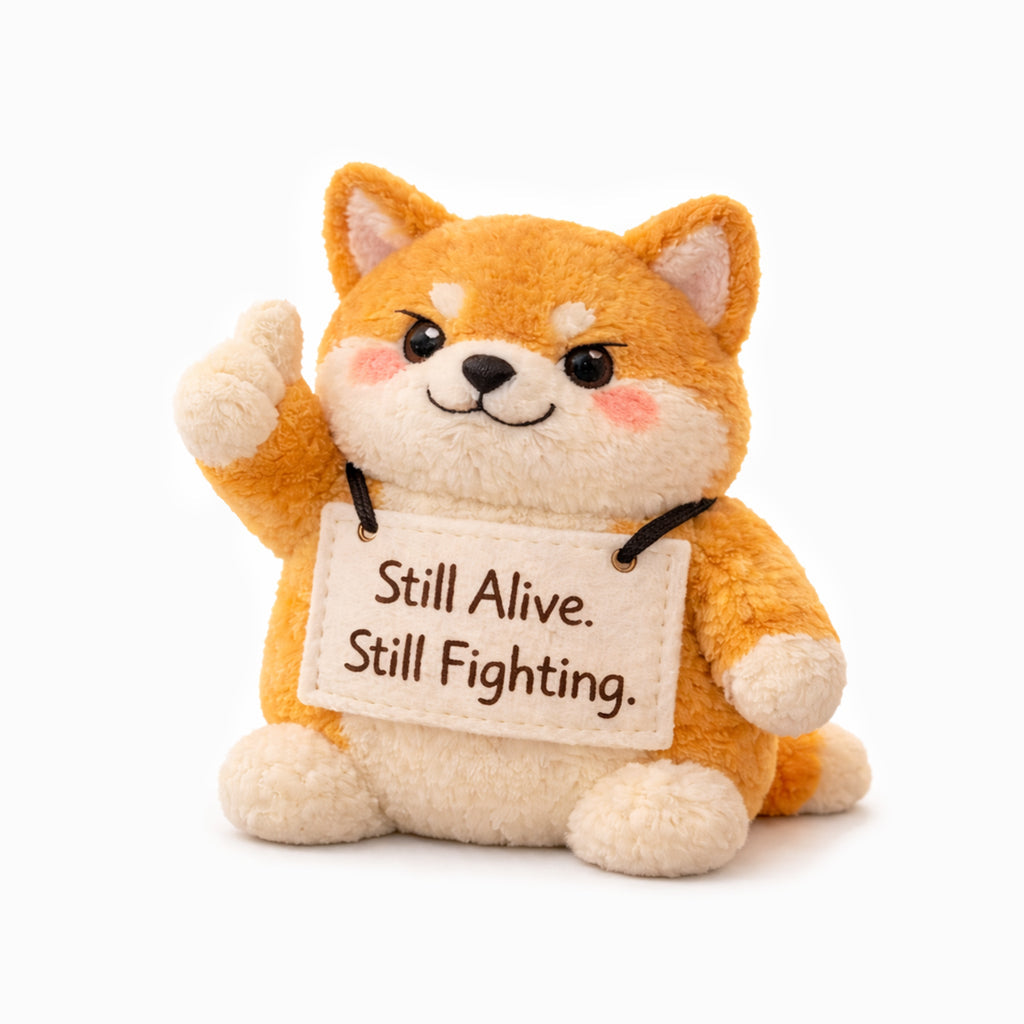 Still Alive Still Fighting Emotional Support Shiba Inu Plush