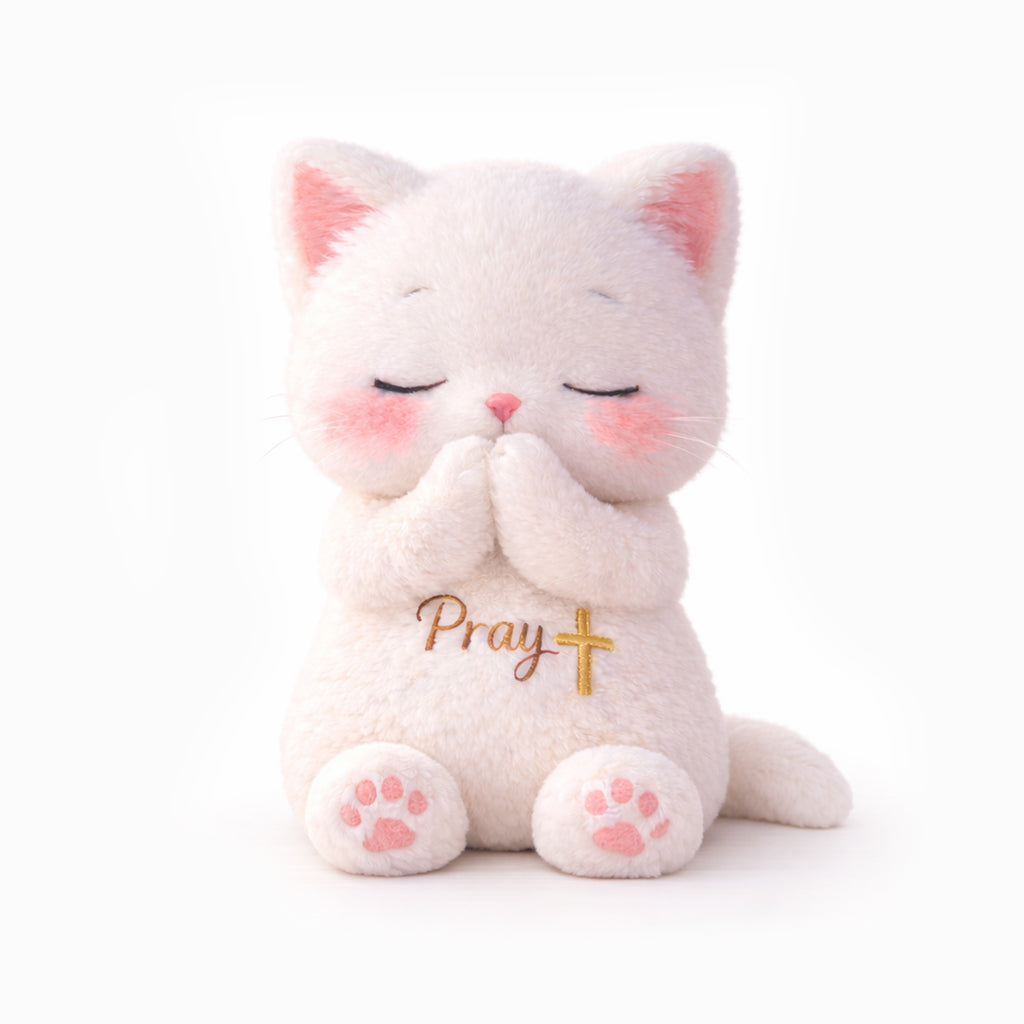 Dear Daughter Never Quit White Kitten Plush