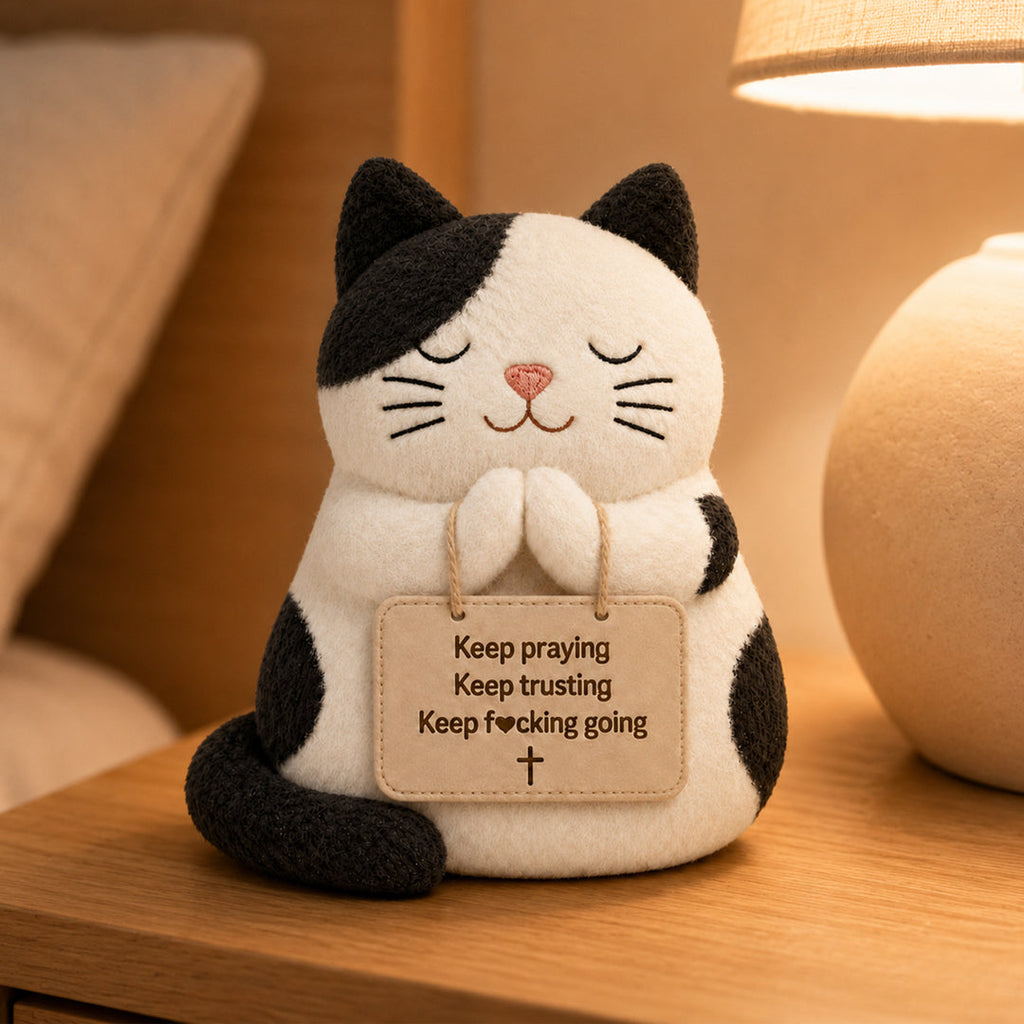 Keep Going Sleepy Prayer Cat