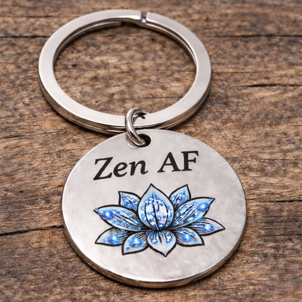Your Anxiety Is A Lying Bitch Crystal Lotus Keychain
