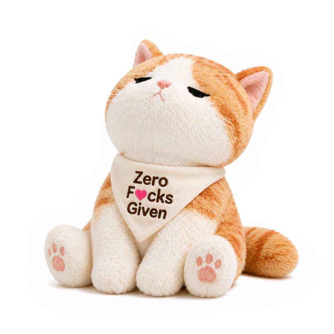 Sassy Orange Cat Emotional Support Plush