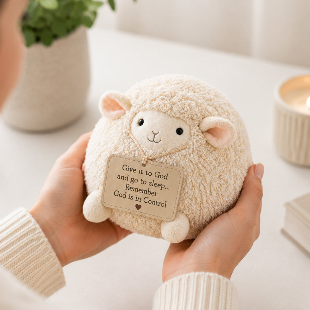 God is in Control Sphere-Shaped Sheep Plush