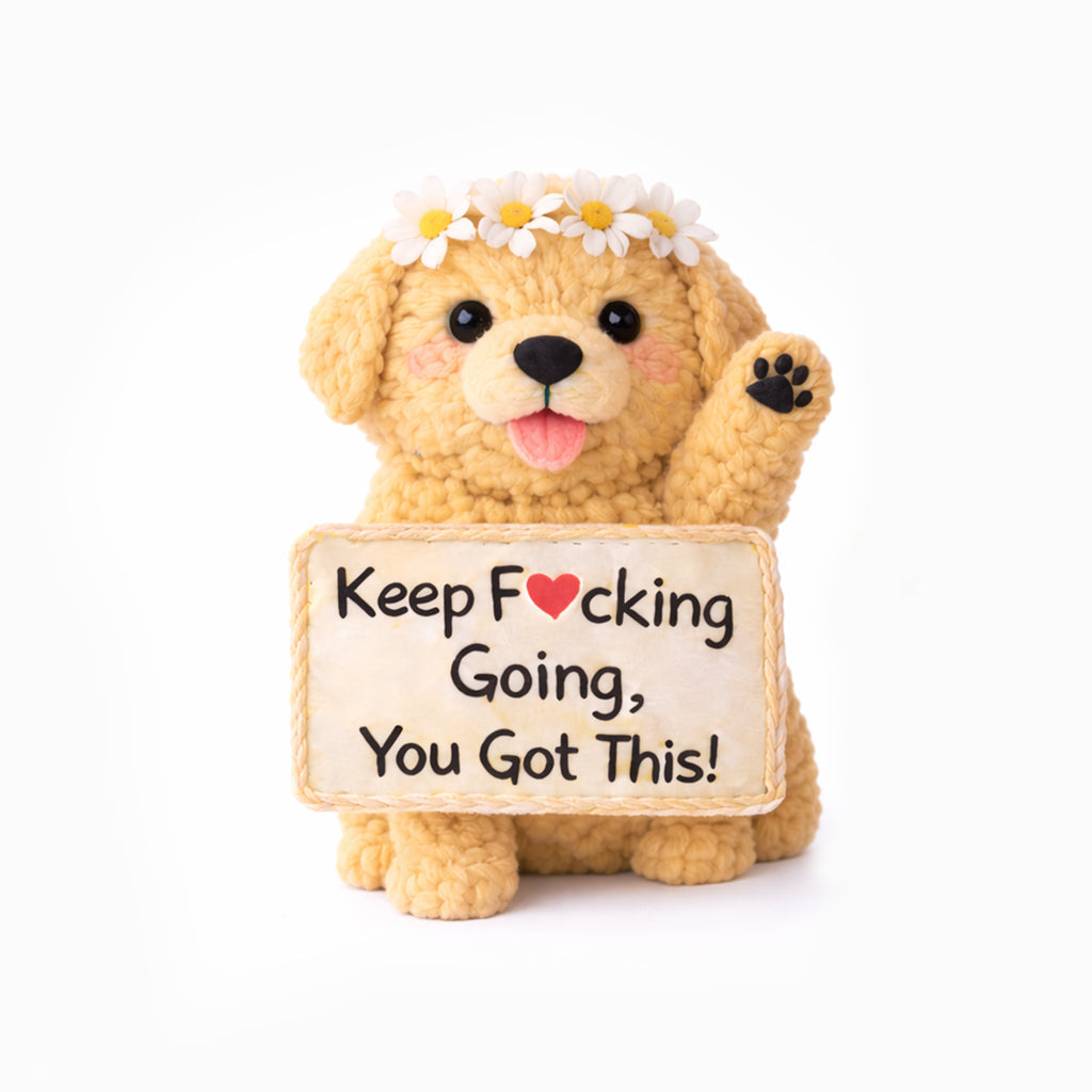 Keep F♥︎cking Going Emotional Support Golden Retriever Plush