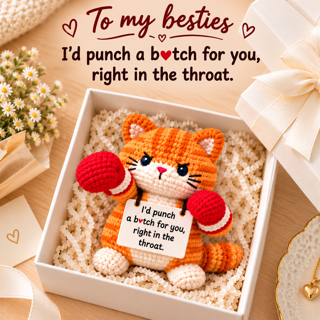 I'd Punch a B❤️tch For You Orange Cat – Handmade Bestie Gift
