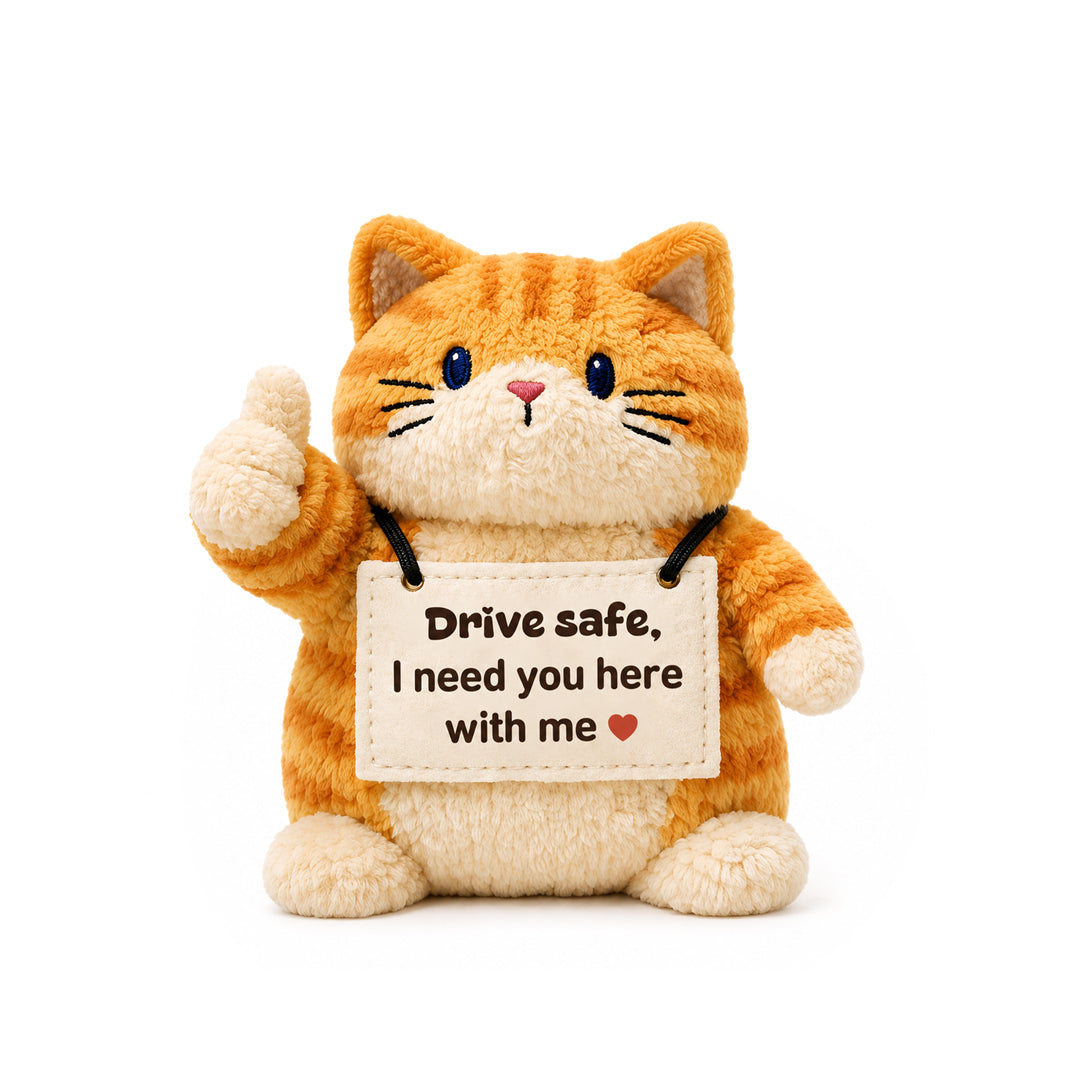 Drive Safe Reminder Cat Plush