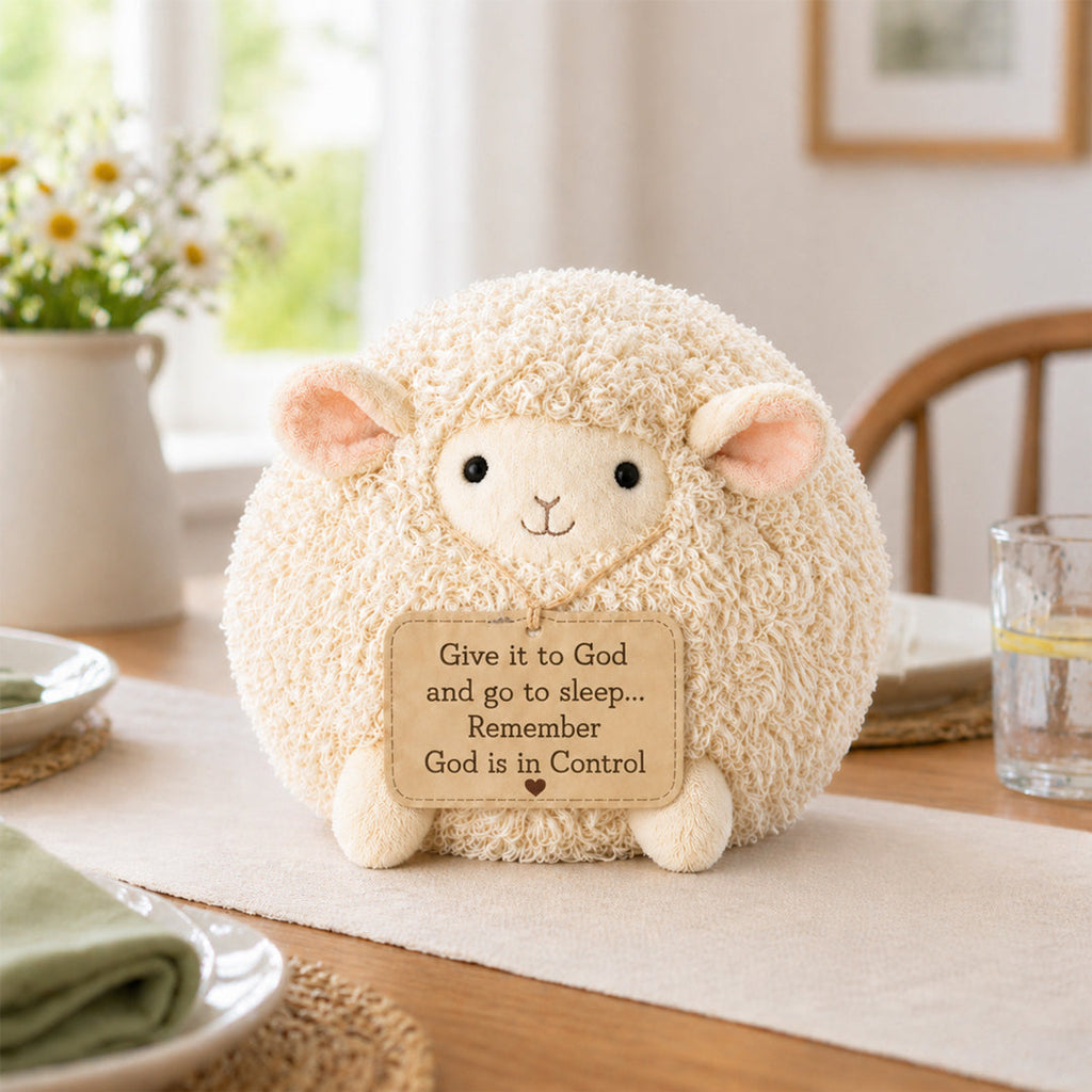 God is in Control Sphere-Shaped Sheep Plush
