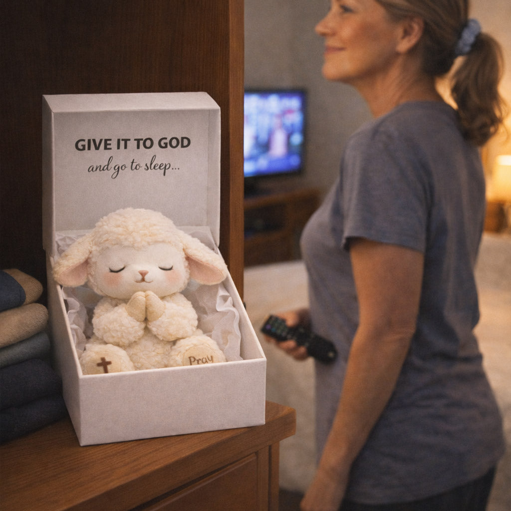 Give It To God And Go To Sleep Plush Sheep Toy