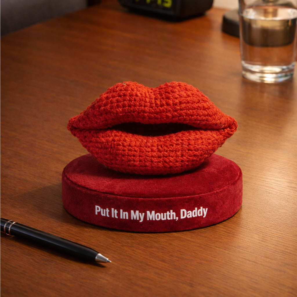 Put It In My Mouth Red Lips Crochet Toy
