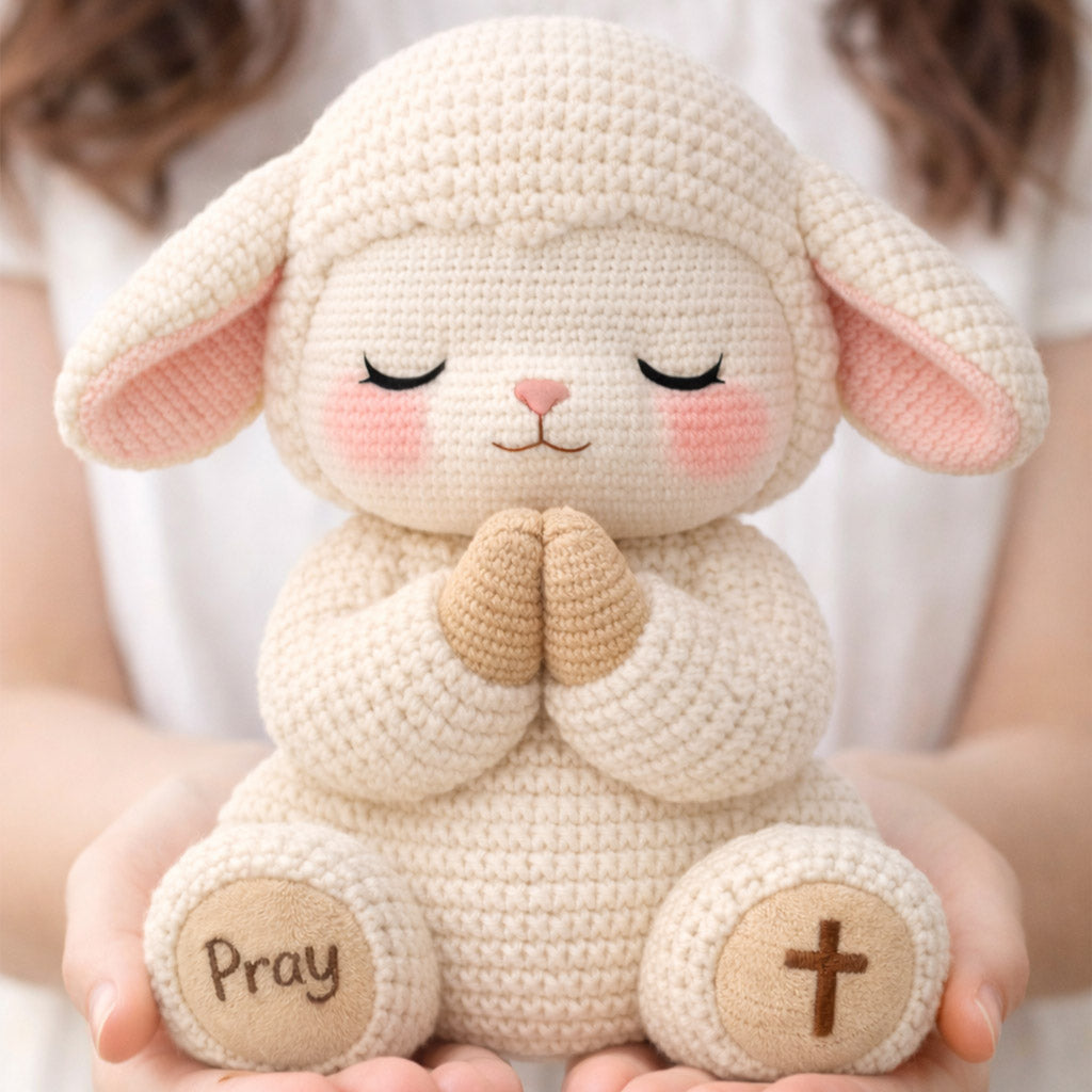 Give It To God And Go To Sleep Crochet Sheep Toy