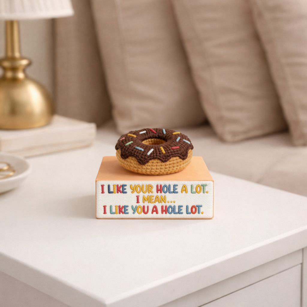 I Like Your HOLE A Lot Choclate Donut Crochet Toy