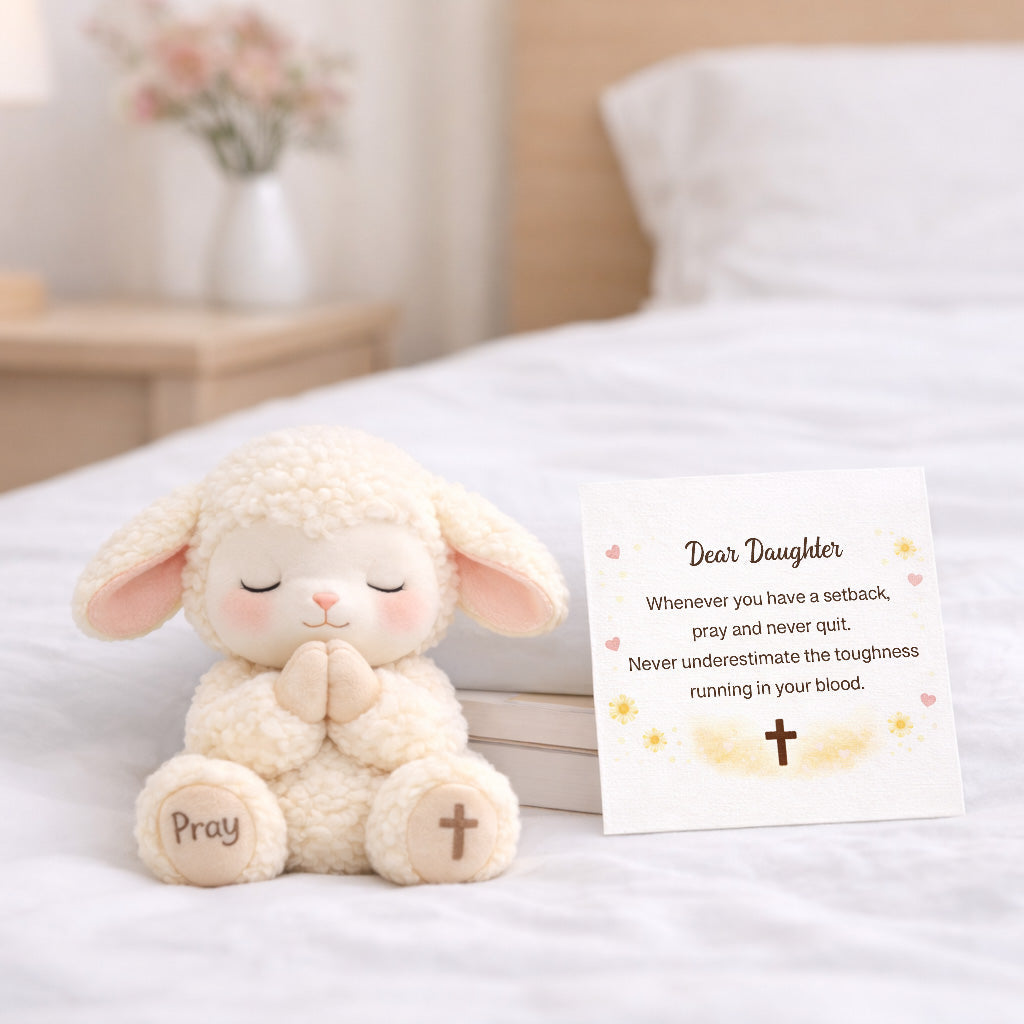 Dear Daughter Never Quit Plushie Sheep Toy