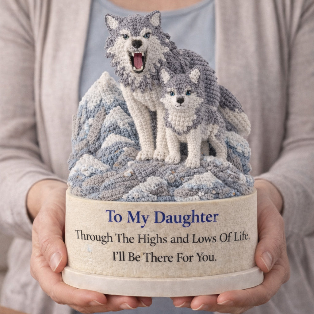 Highs and Lows Crochet Mother Daughter Wolf Toy