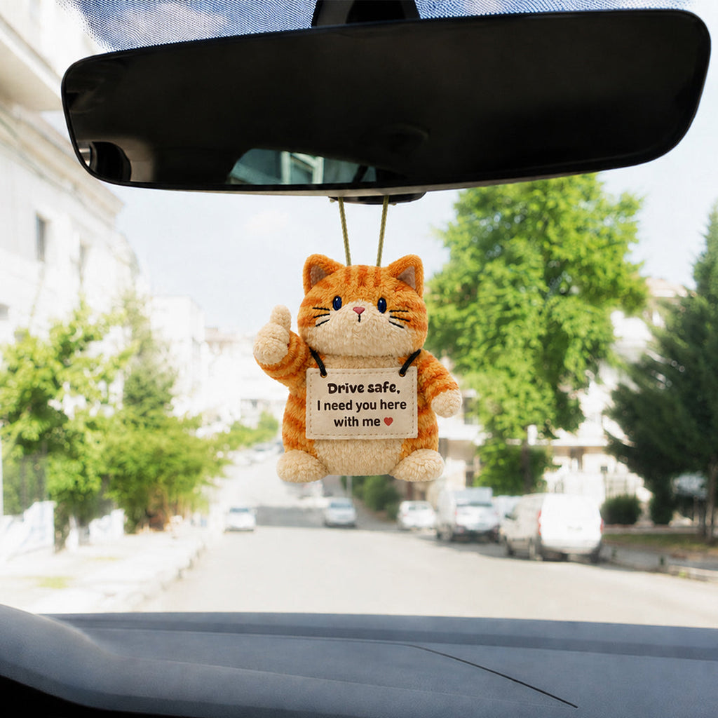 Drive Safe Reminder Cat Plush