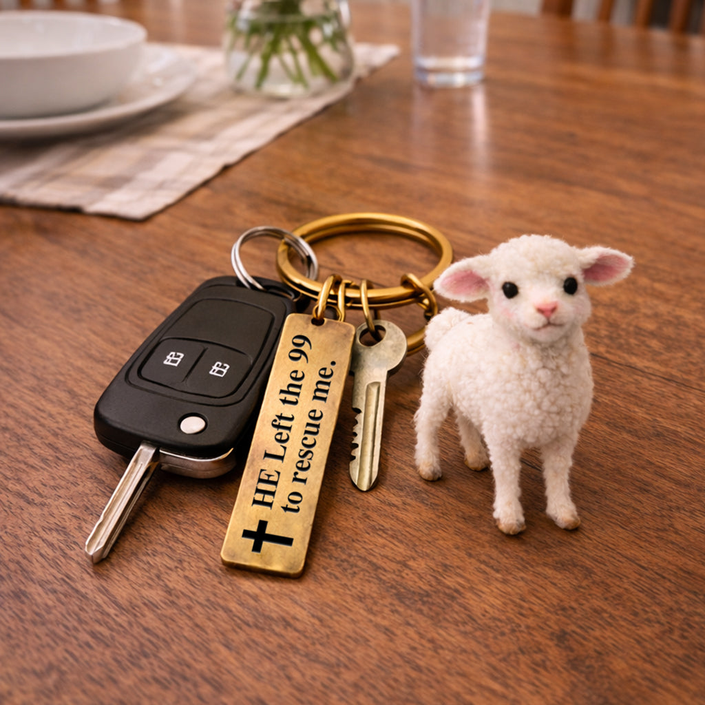 HE Left The 99 to Rescue Me Plush Sheep Keychain