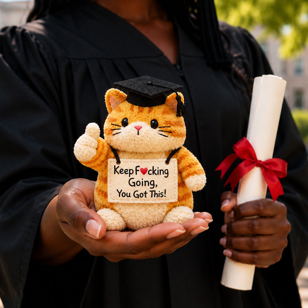 Happy Graduation Orange Cat Plushie