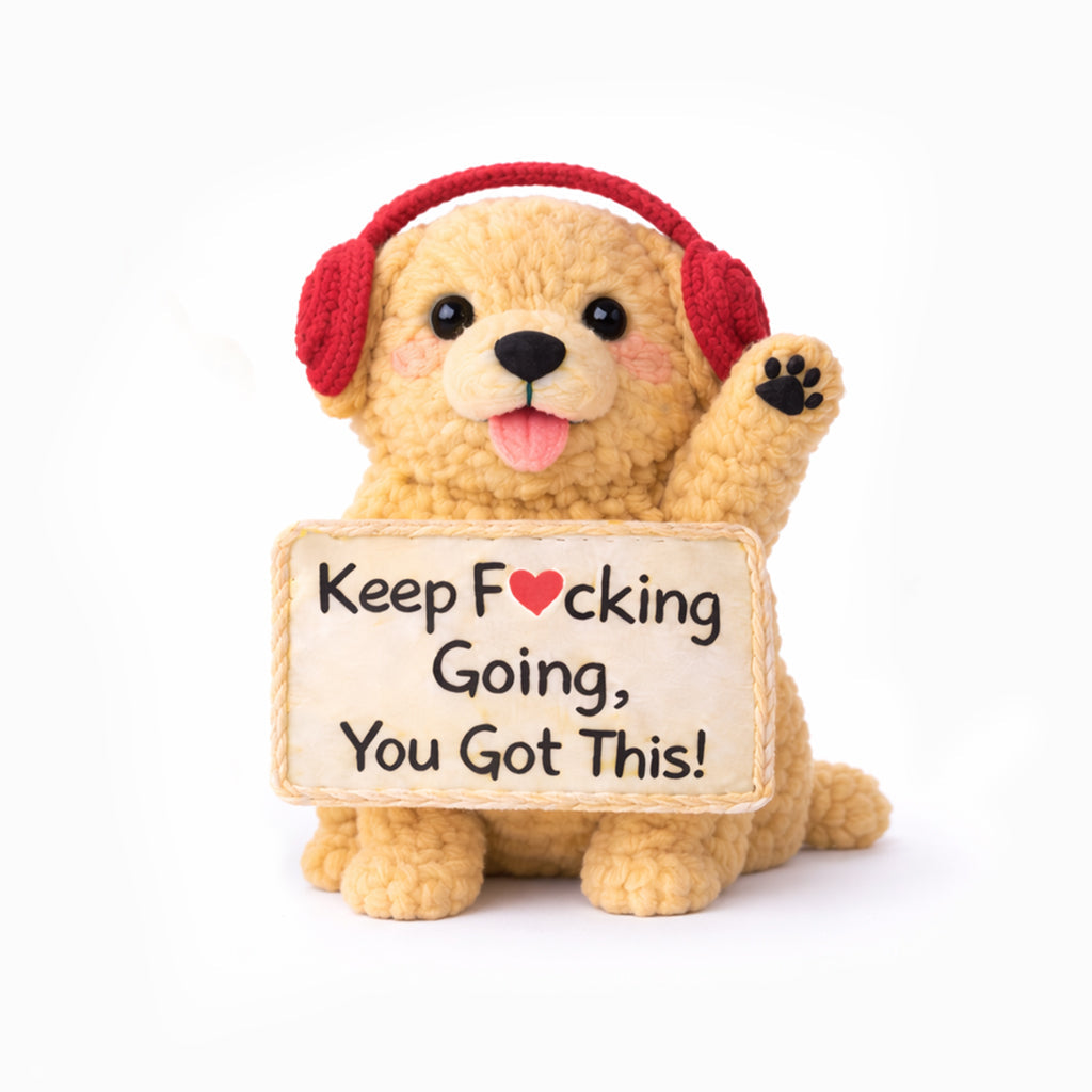 Keep F♥︎cking Going Emotional Support Golden Retriever Plush