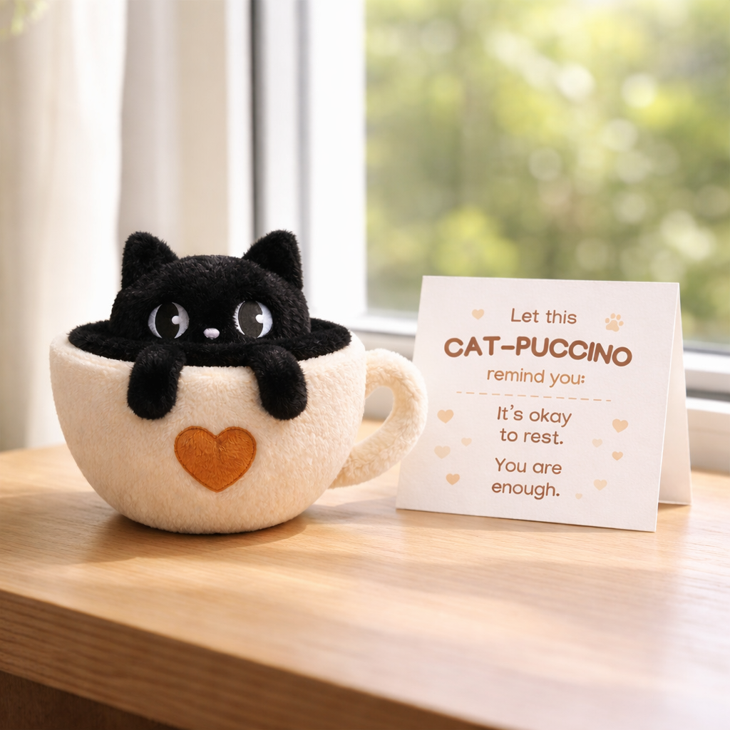 You Are Enough Emotional Support Cat-puccino Plush