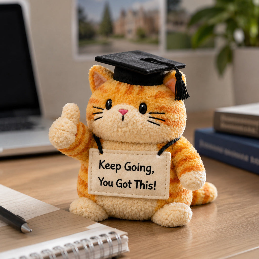 Happy Graduation Orange Cat Plushie